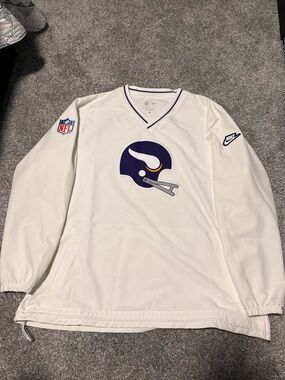 Nike White Pullover Windbreaker Minnesota Vikings Men’s XL